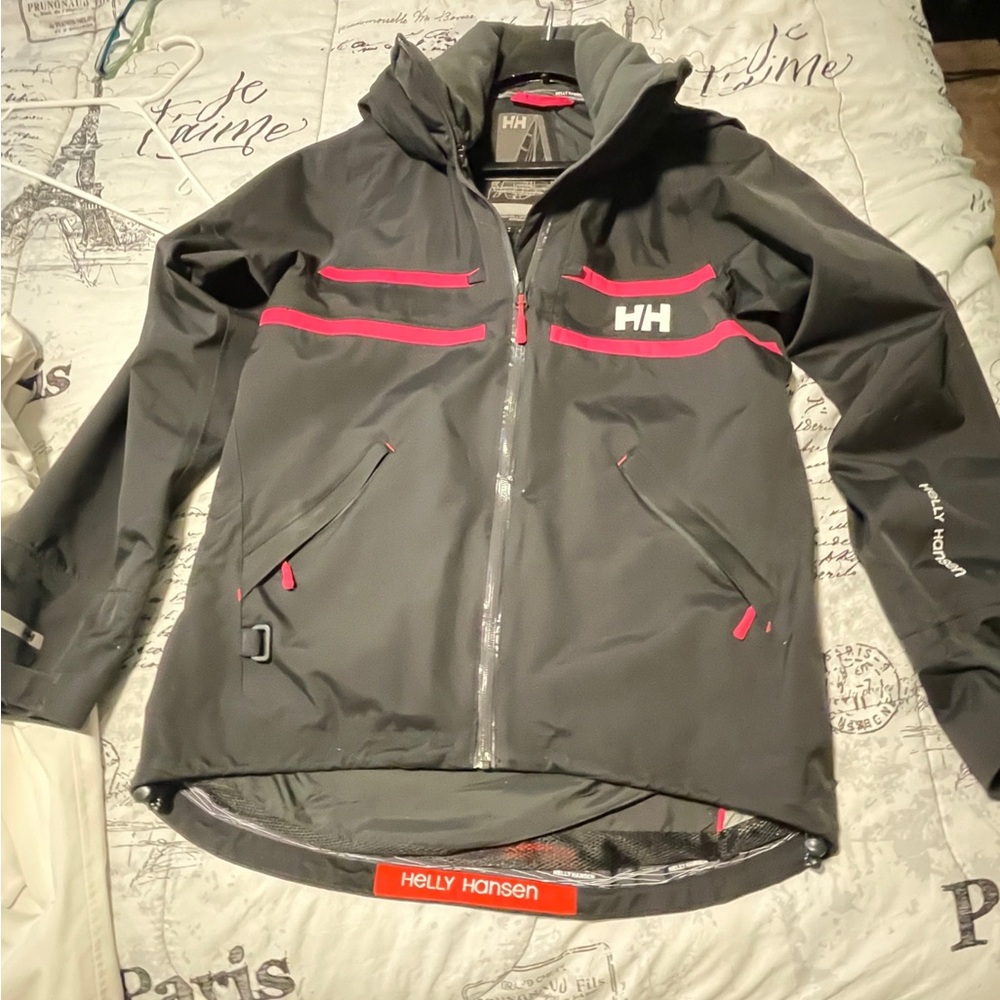 Helly Hansen Black Jacket with Red Trim salt original sailing jacket.